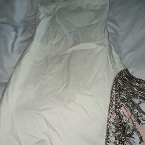 Elegant White and Silver Women's Dress